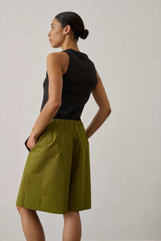 Short Izia - Vert Olive - Coton - Femme