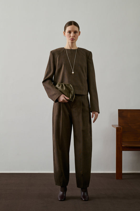 Pantalon Graham - Marron Chiné - Laine - Femme