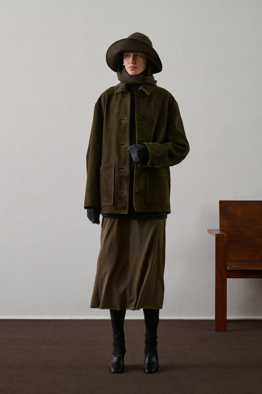 Veste Vincenzo - Kaki Foncé - Cuir - Femme