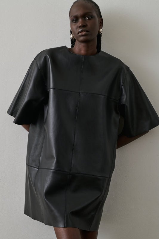 Robe Gisele - Noir - Cuir - Femme