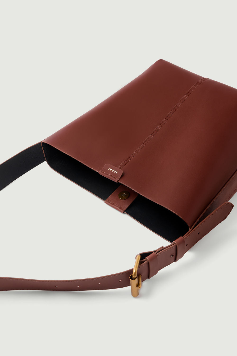 Sac Saudade Mini - Acajou/Noir - Cuir - Femme