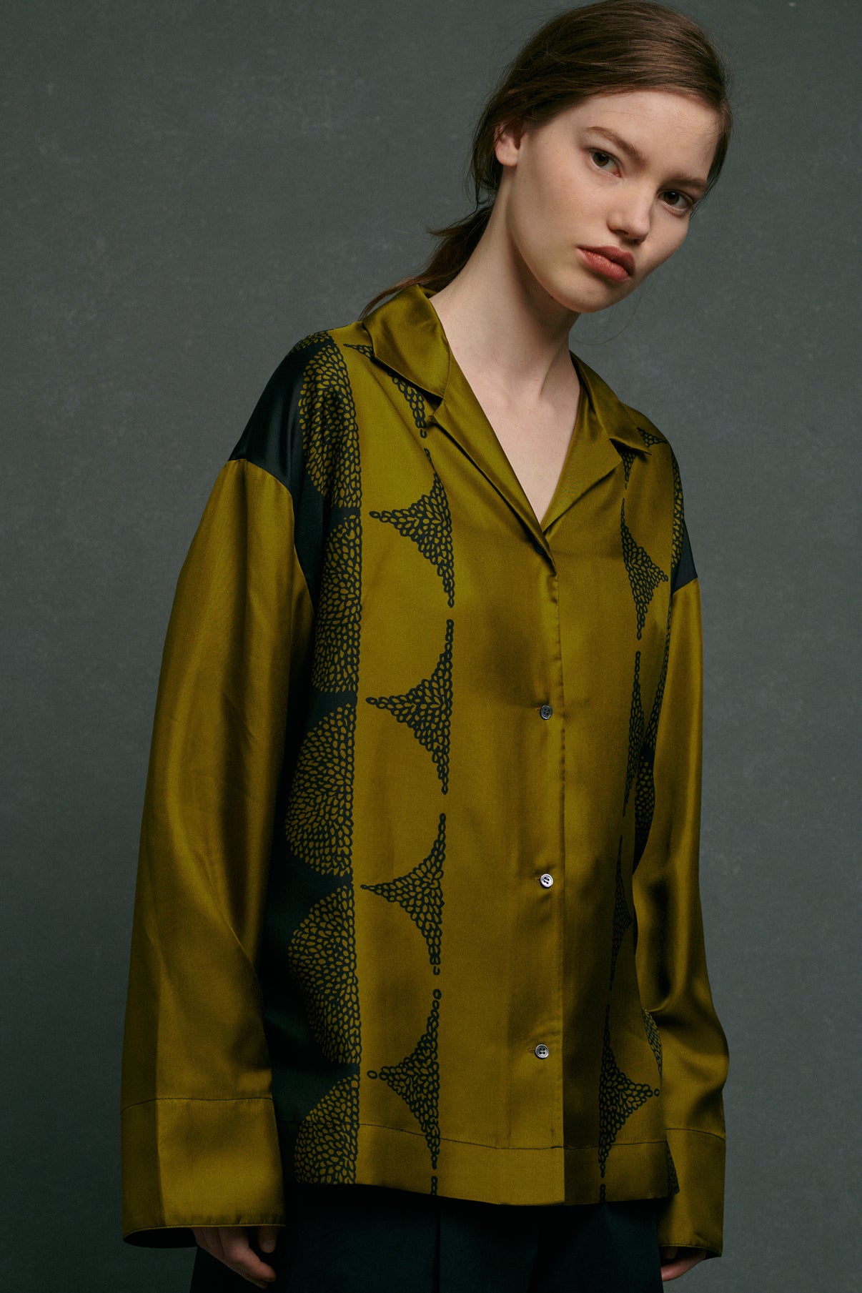 Chemise Aragon - Kaki - Soie - Femme vue 1