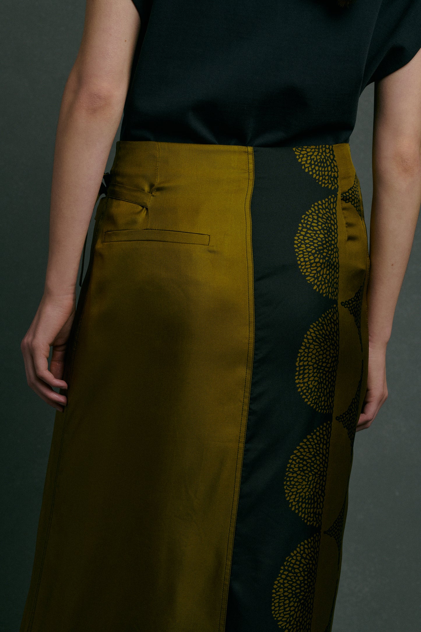 Jupe Tensi - Kaki/Noir - Soie - Femme