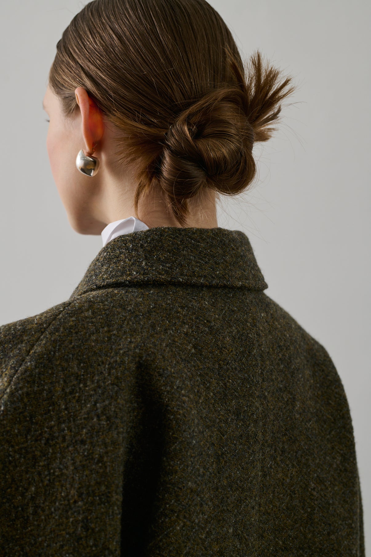 Manteau Guilhem - Kaki Chiné - Laine - Femme vue 4