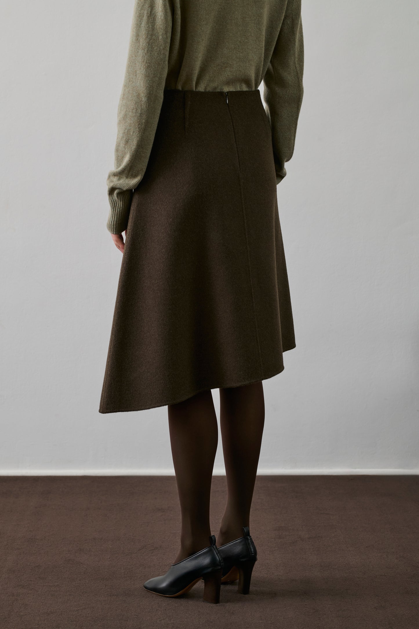 Jupe Geneve - Kaki Brun - Laine - Femme