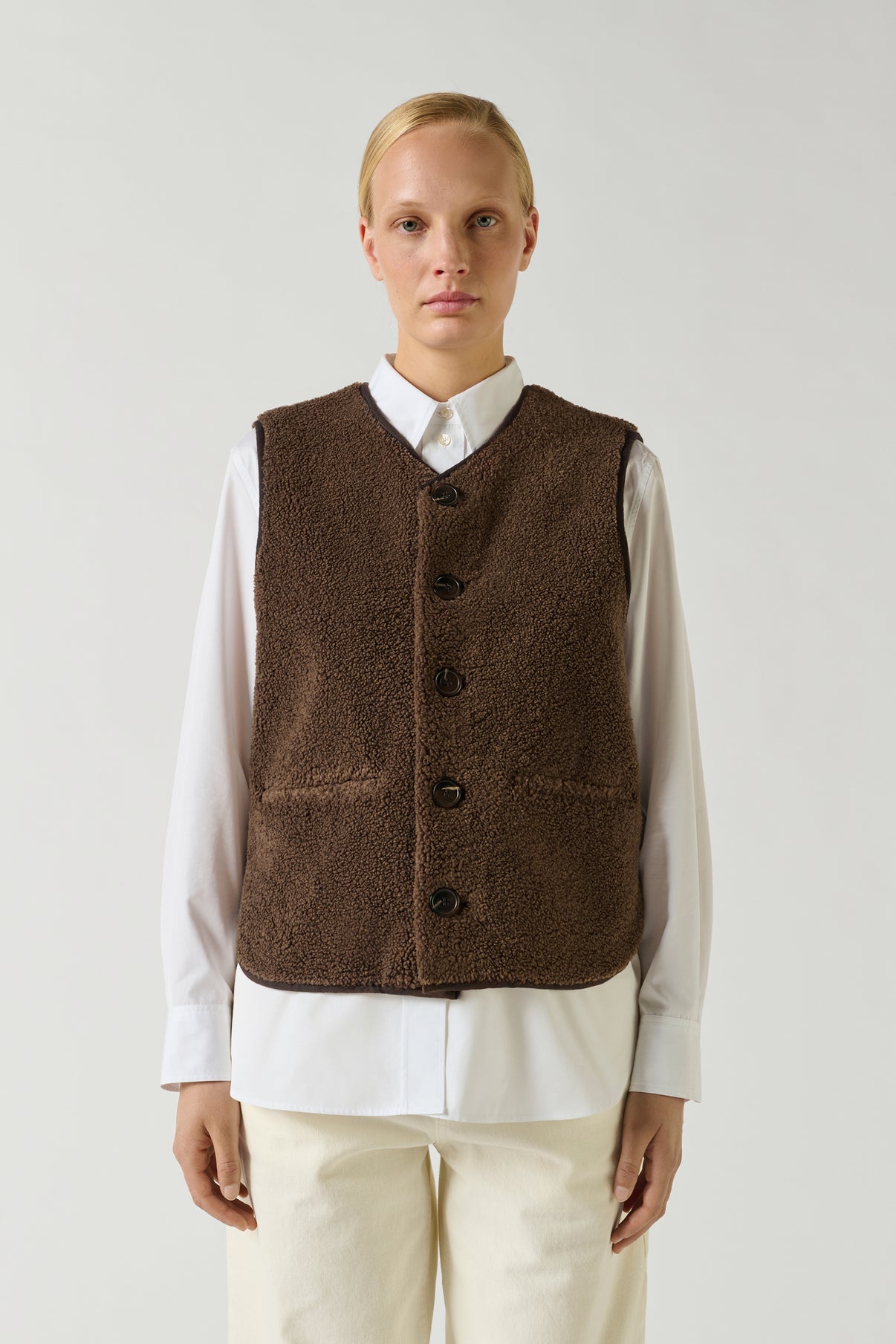 Gilet sans manches Fusil - Marron - Femme vue 1
