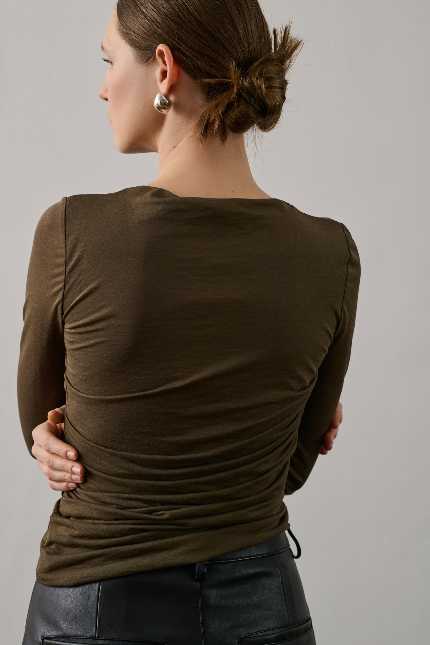 Tee-Shirt Gaia - Marron/Kaki - Coton - Femme