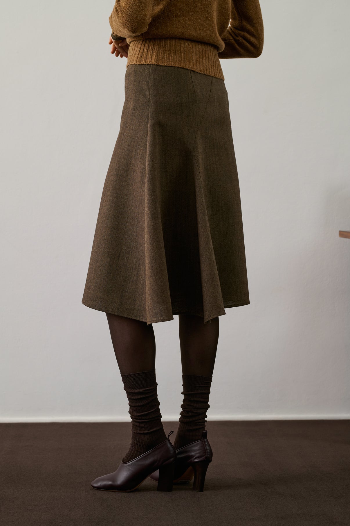 Jupe Gali - Marron Chiné - Laine - Femme vue 2