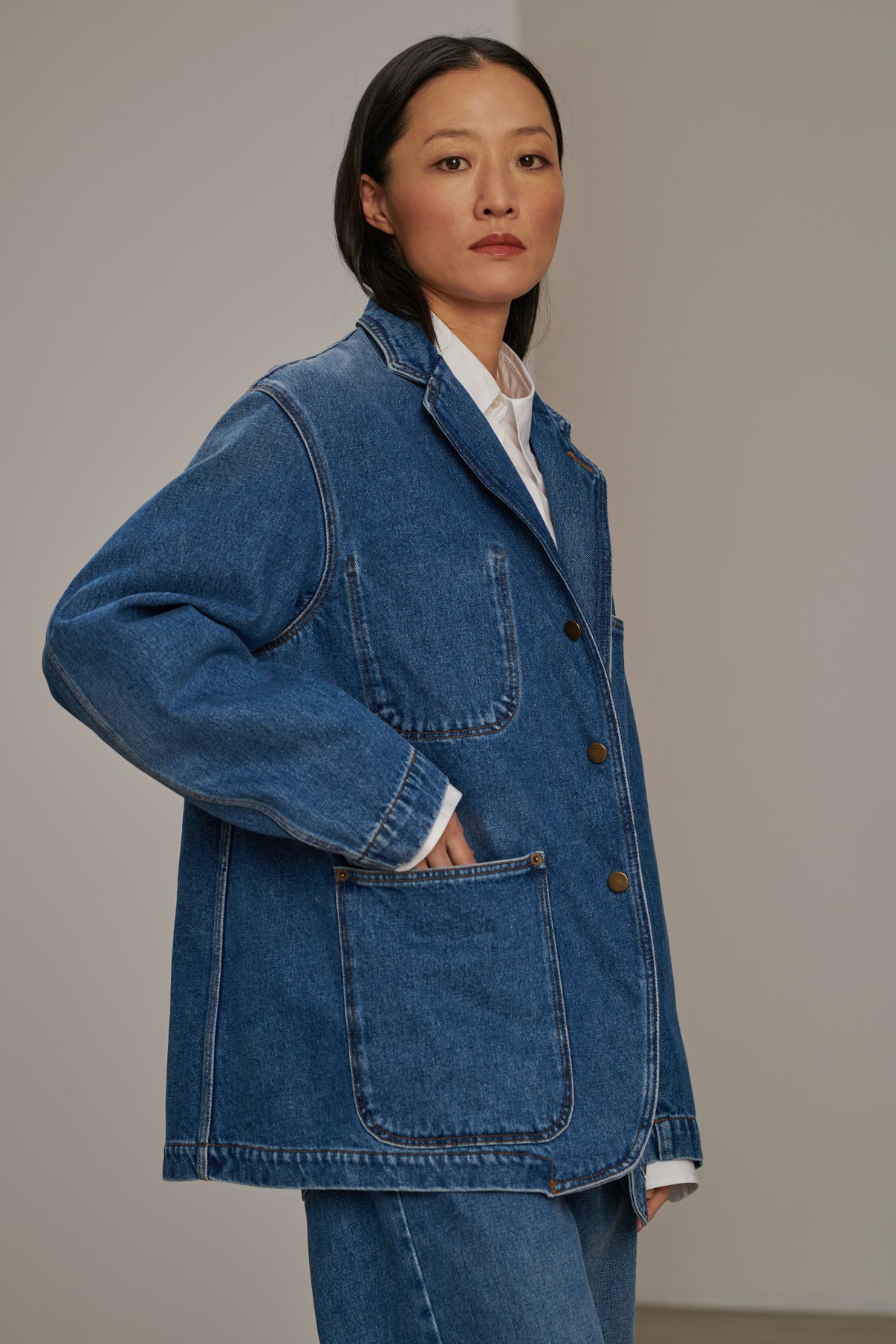 Veste Charlize - Bleu - Coton - Femme vue 1