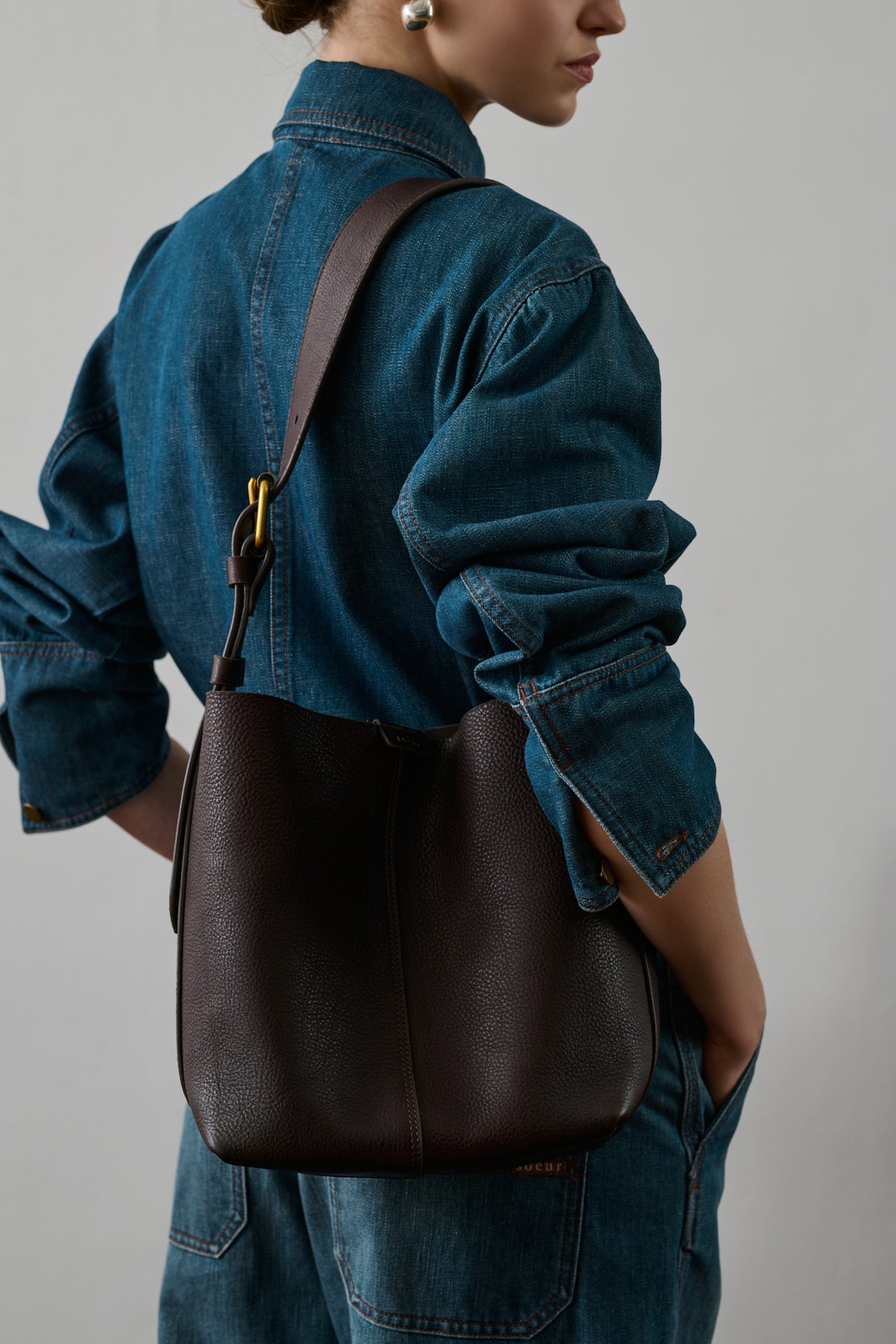 Sac Saudade Mini - Marron Foncé - Cuir - Femme vue 2