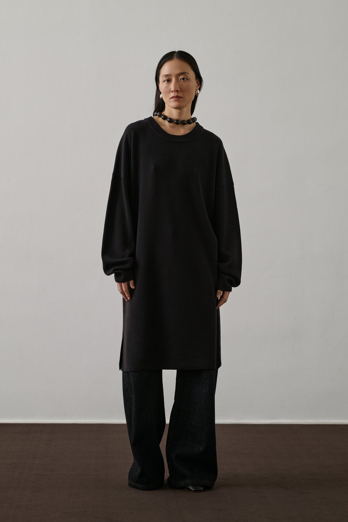 Robe Falaise - Chocolat - Laine - Femme vue 4