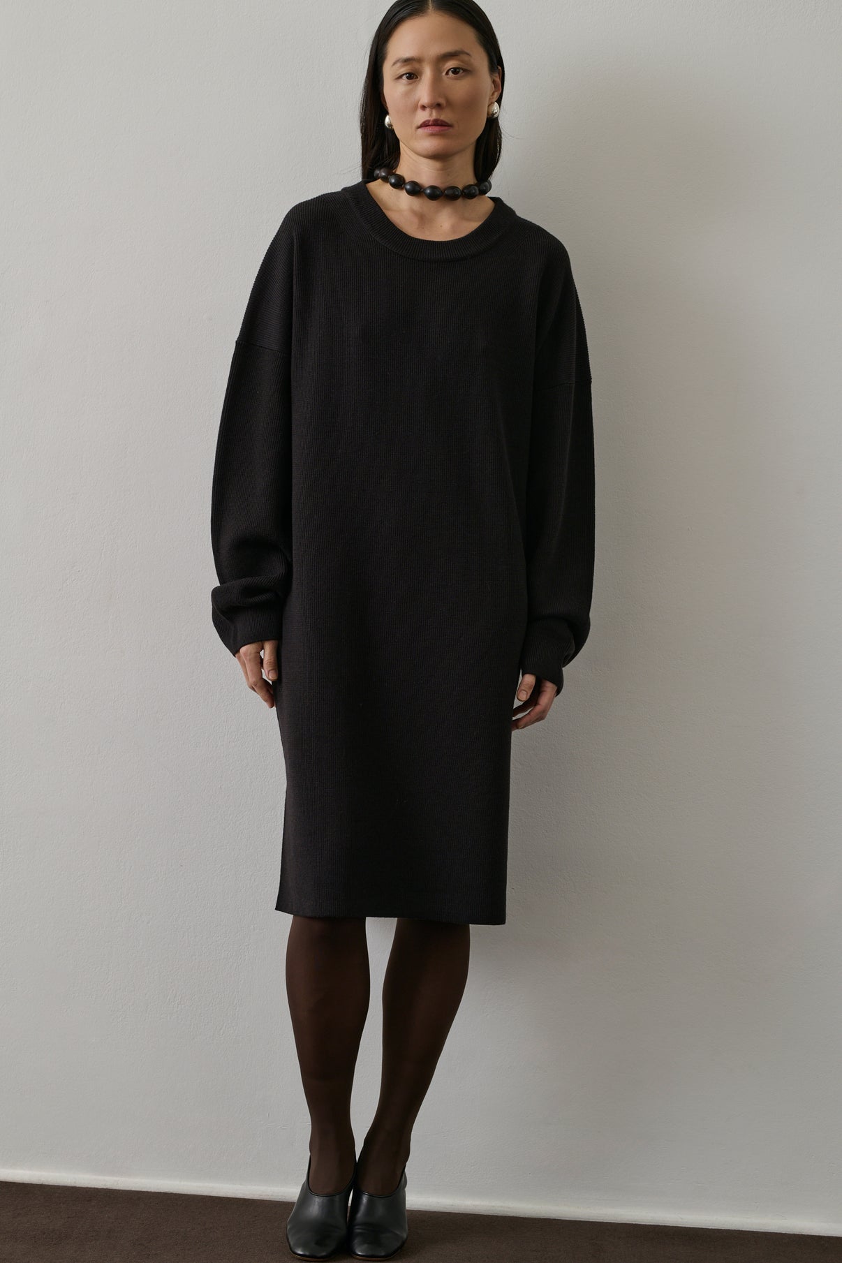 Robe Falaise - Chocolat - Laine - Femme vue 1