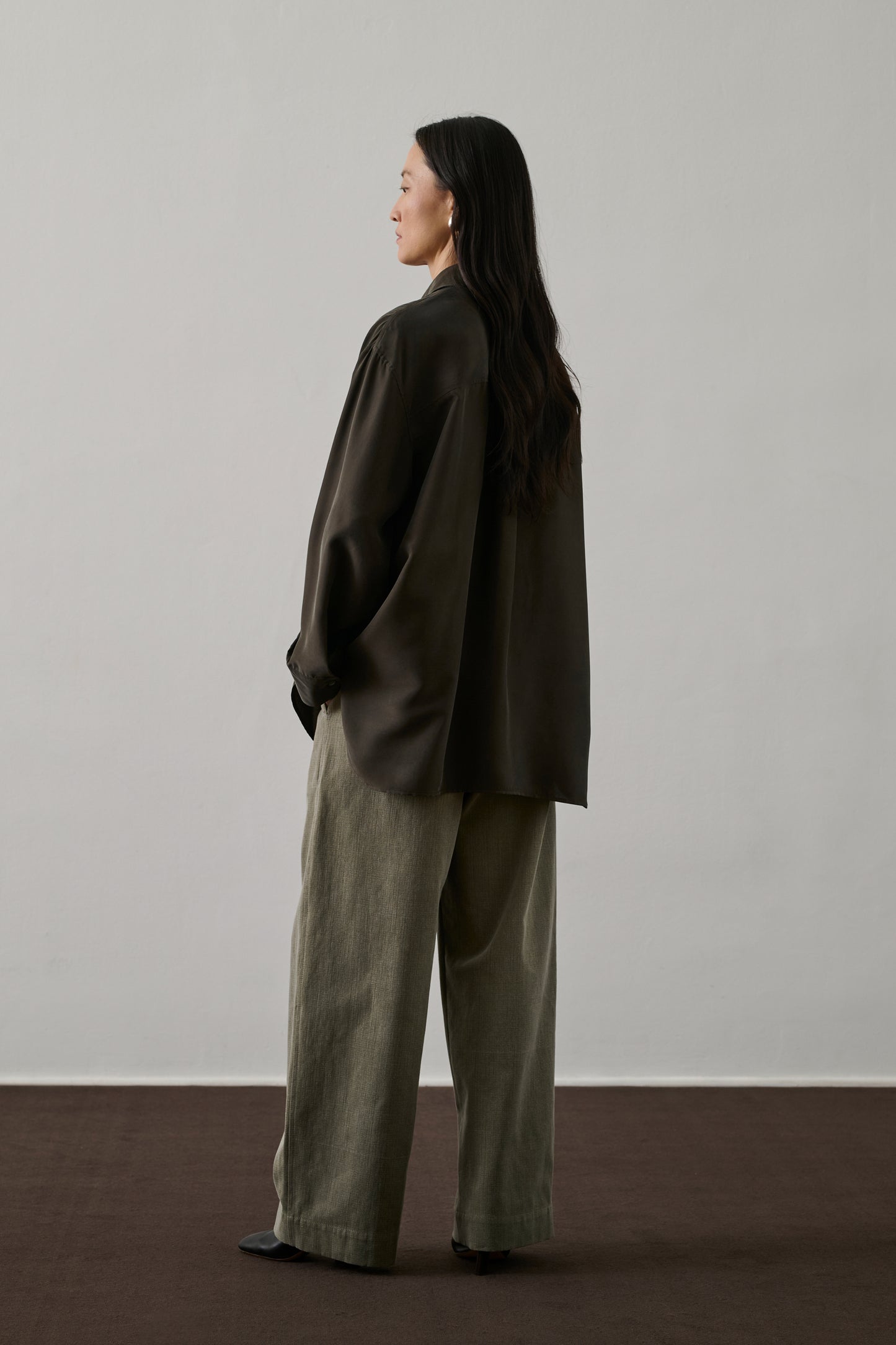 Chemise Francesca - Kaki Foncé - Soie - Femme