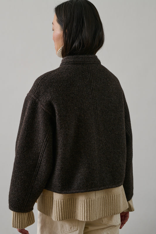 Veste Olympe - Marron Chiné - Laine - Femme