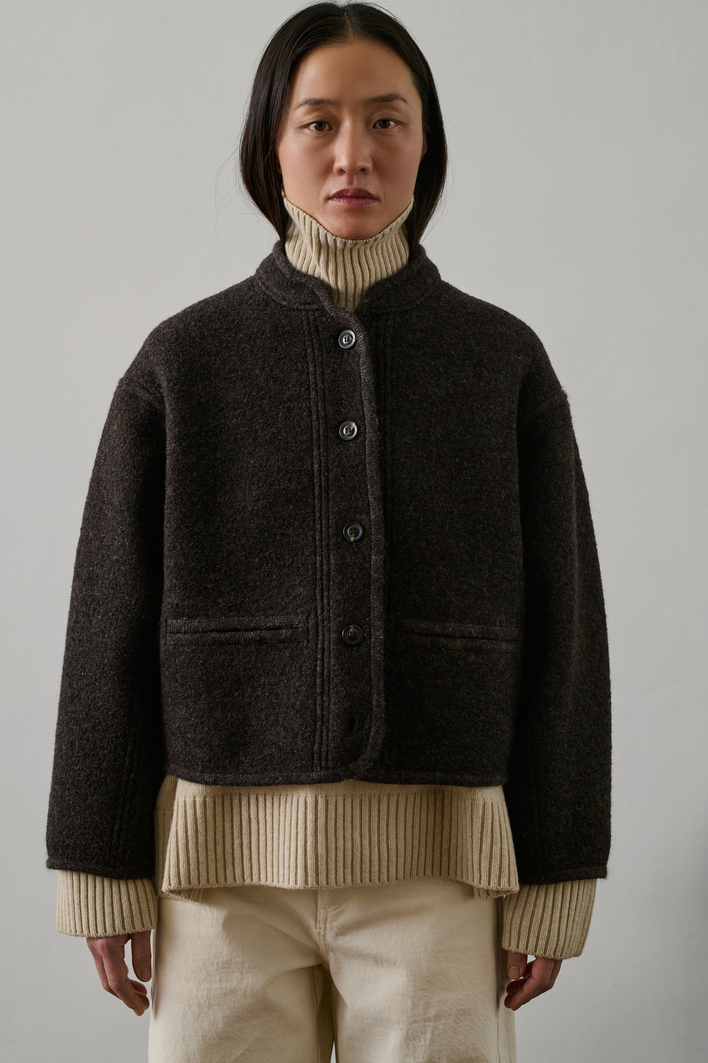 Veste Olympe - Marron Chiné - Laine - Femme