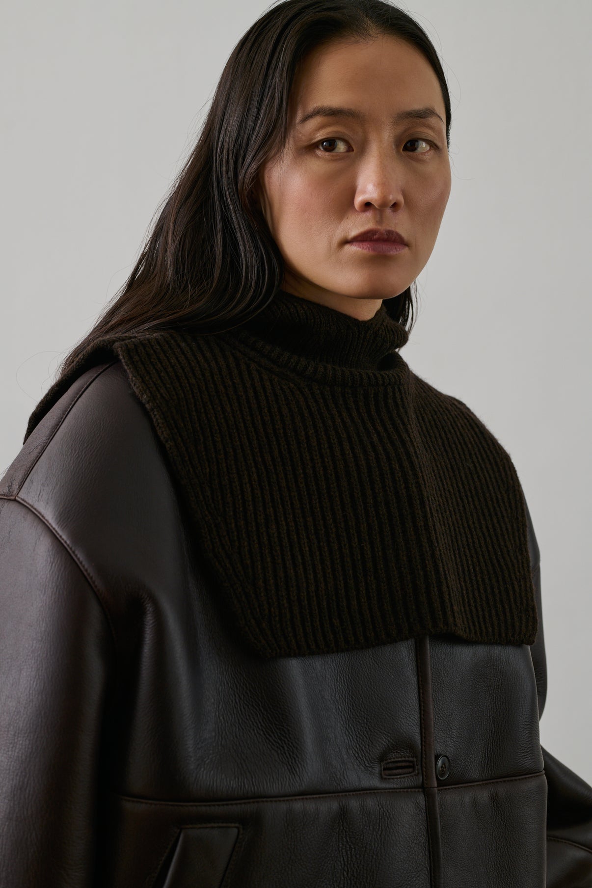 Cagoule Sud - Chocolat - Laine - Femme vue 2