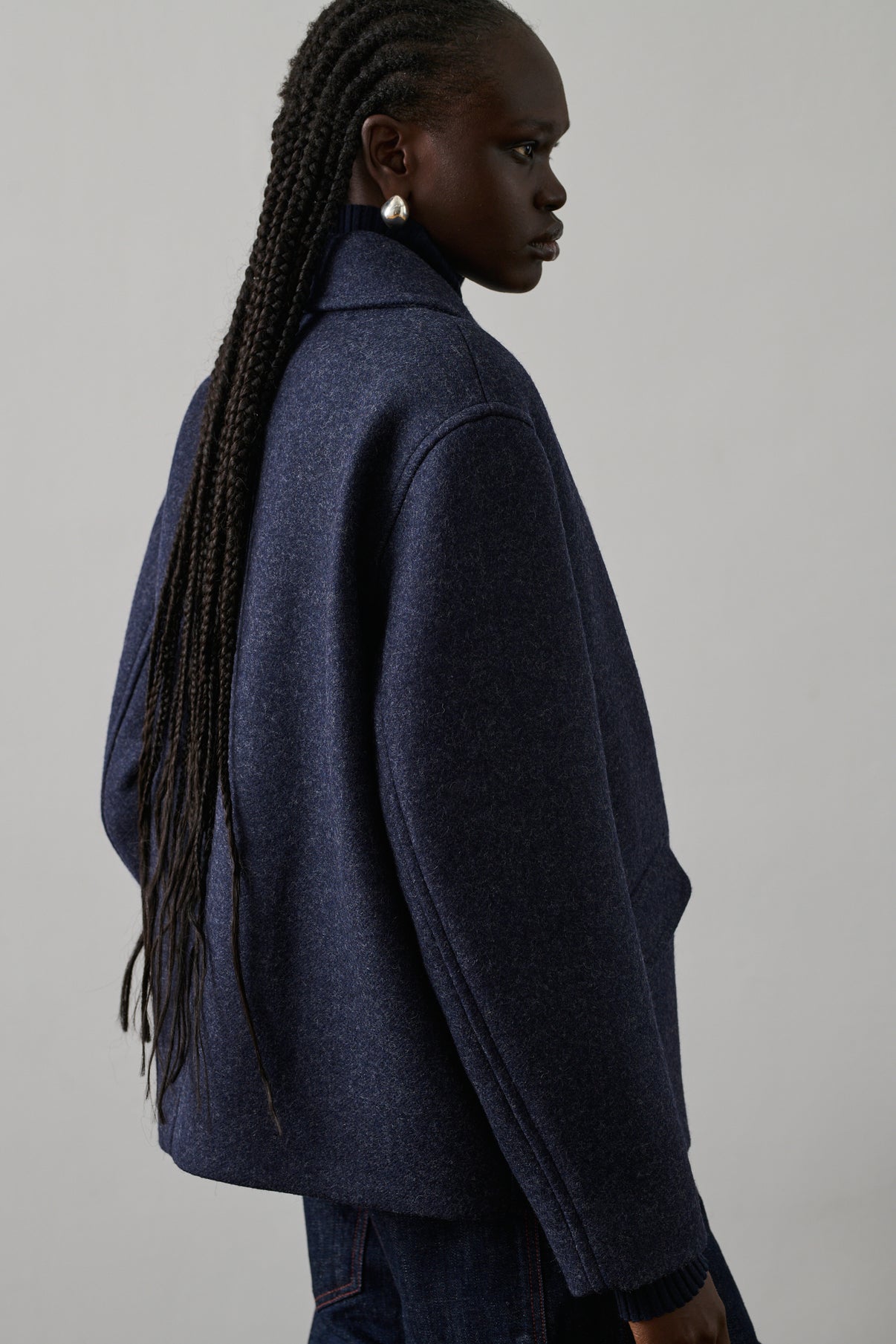 Caban Constant - Navy Chiné - Laine - Femme vue 2