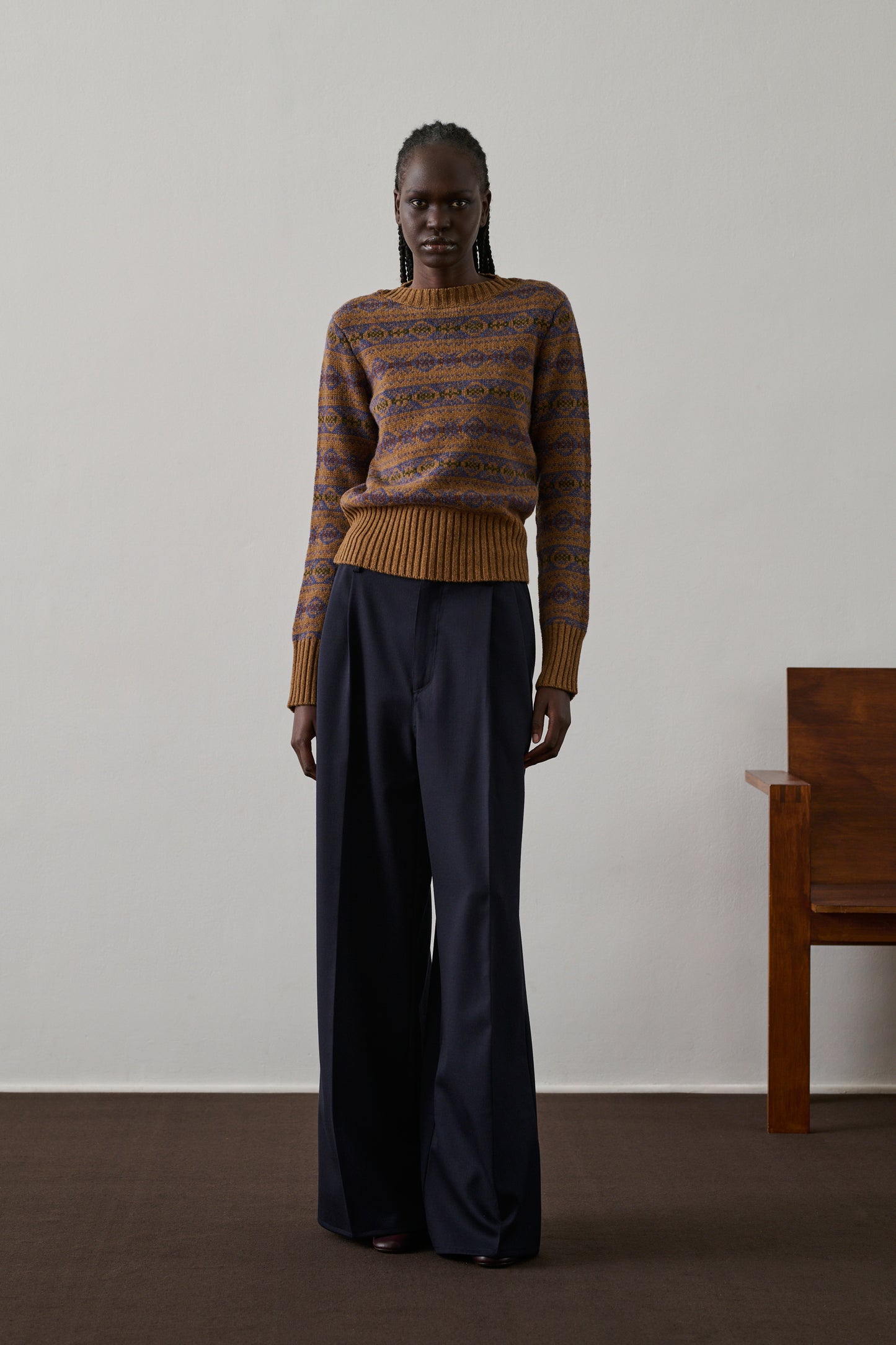 Pull Gipsy - Camel/Violet - Laine - Femme