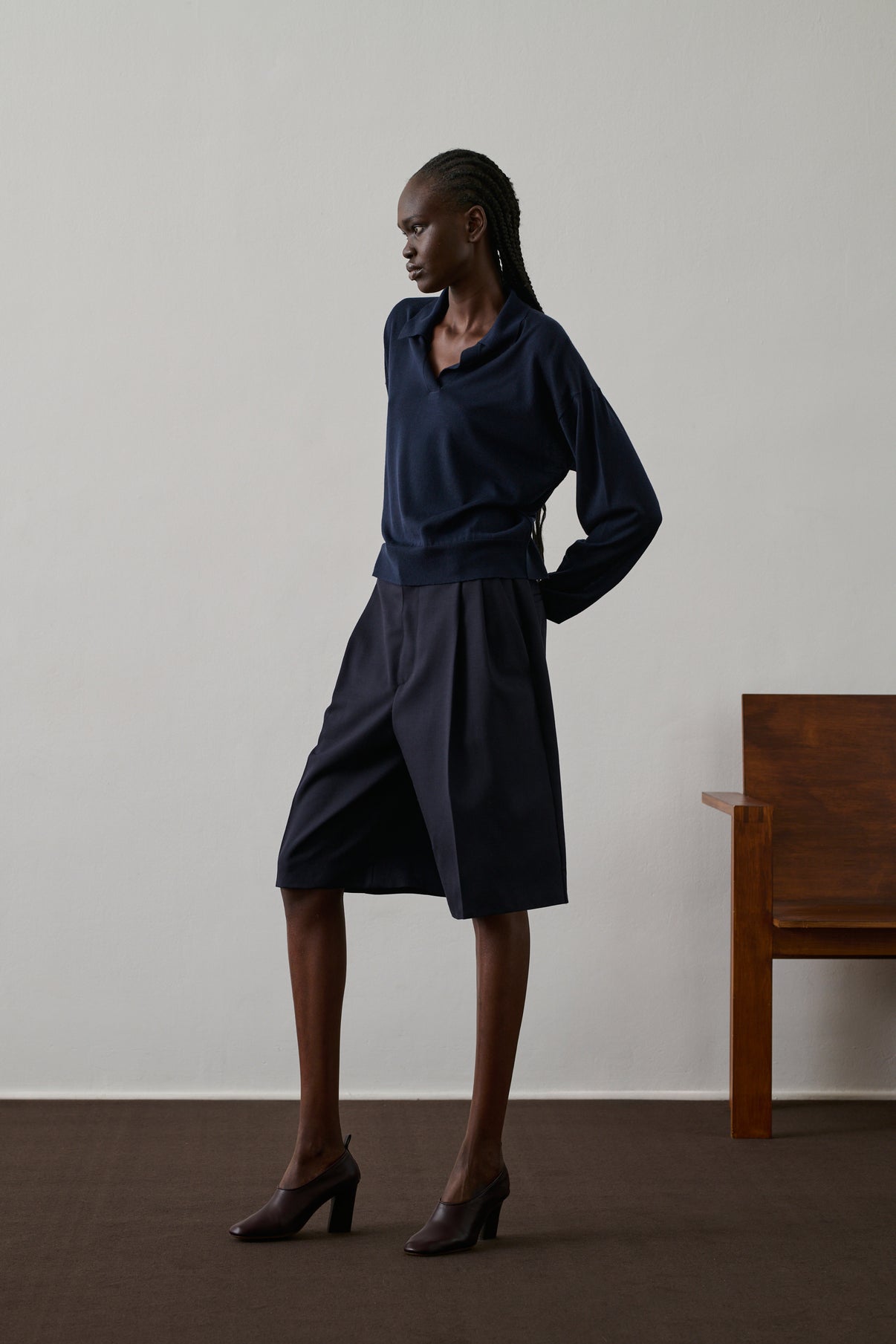 Bermuda Foster - Bleu Nuit - Laine - Femme vue 1