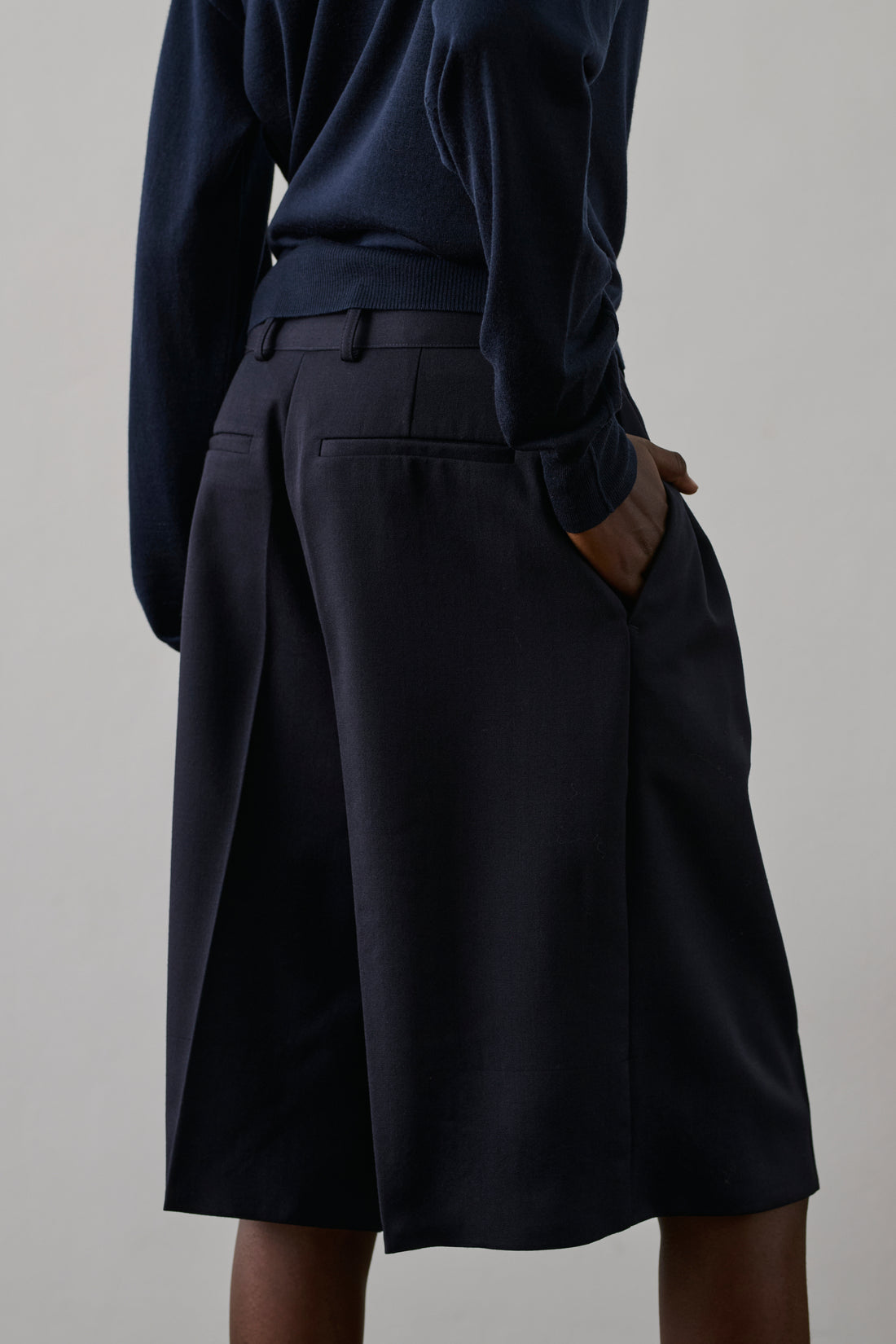 Bermuda Foster - Bleu Nuit - Laine - Femme