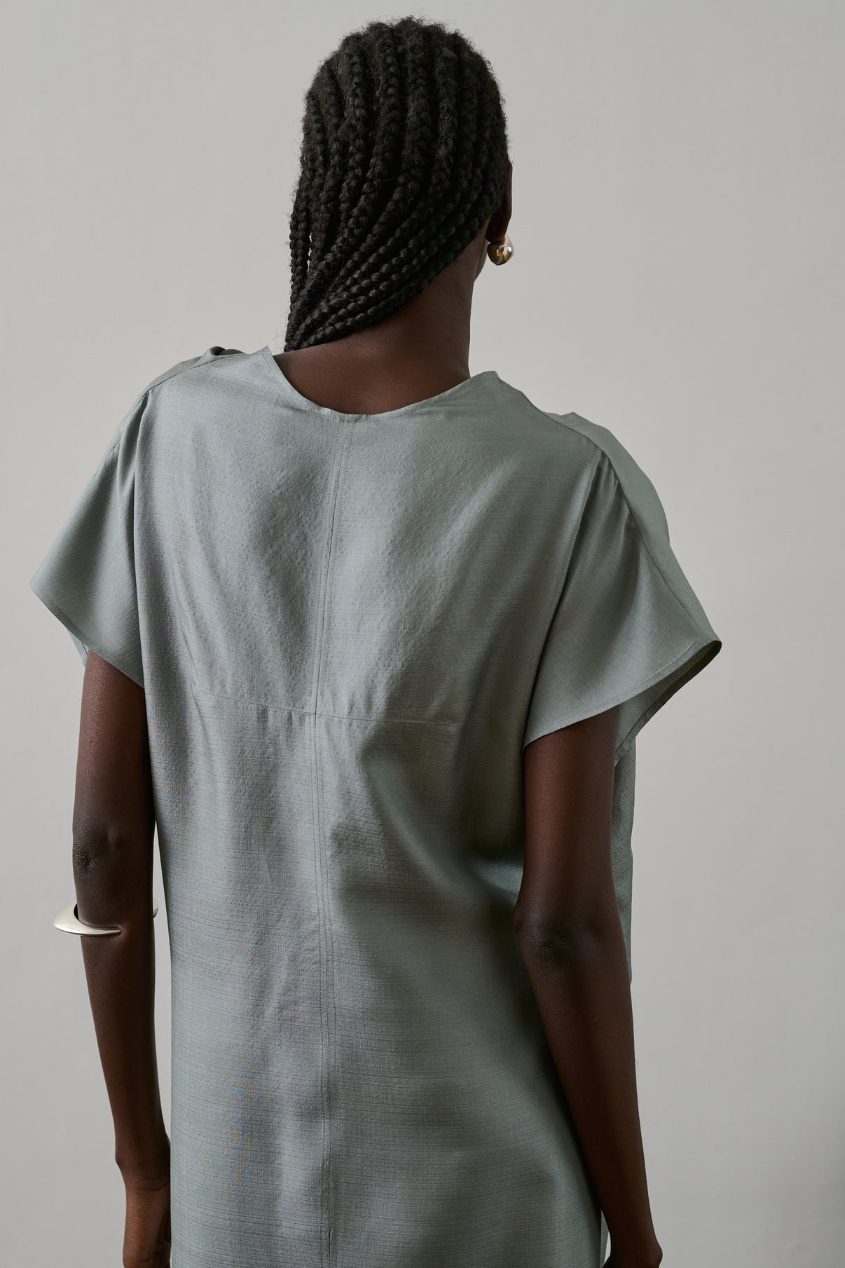 Robe Foggia - Bleu Glacé Foncé - Soie - Femme vue 3