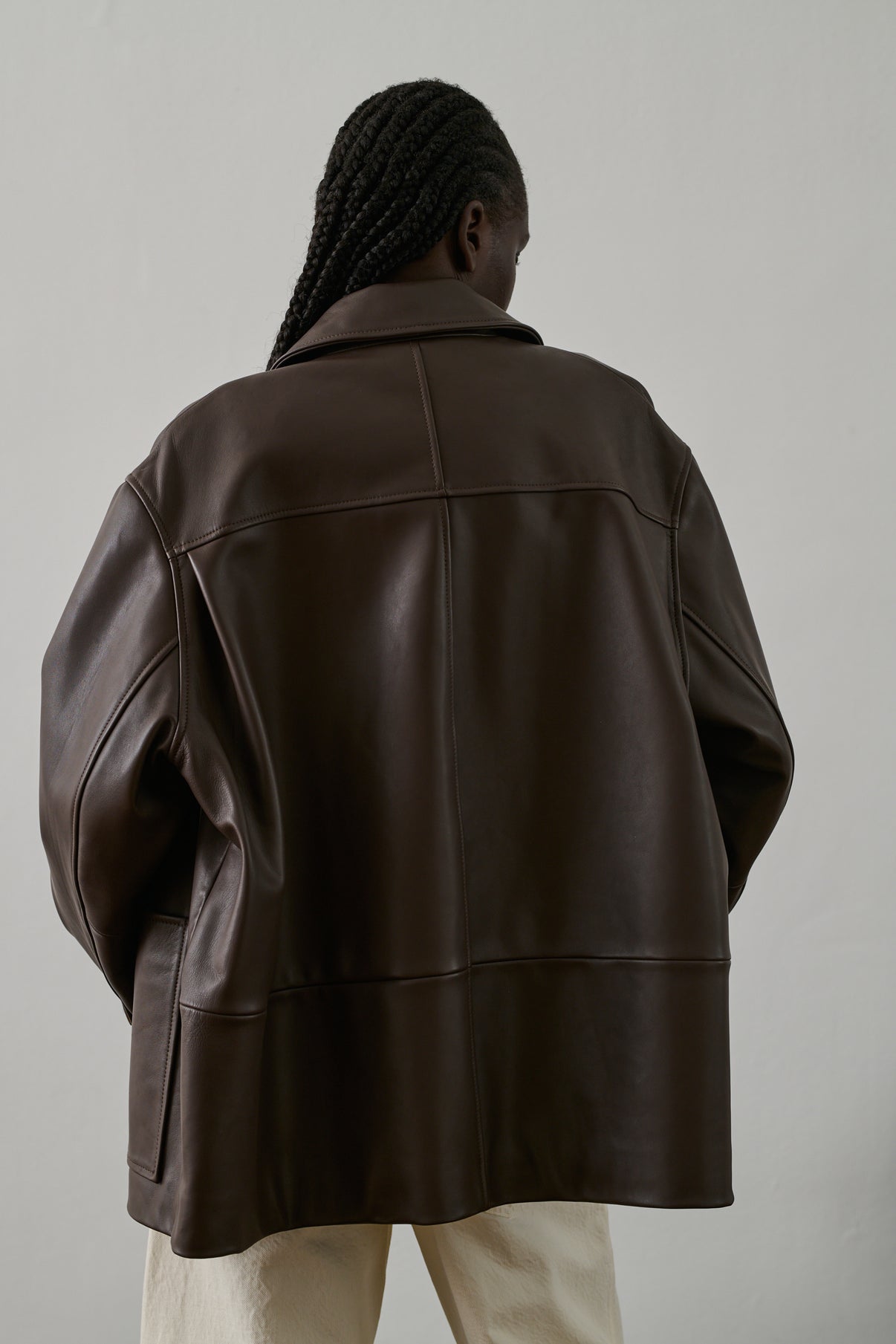 Veste Vincenzo - Taupe - Cuir - Femme vue 2