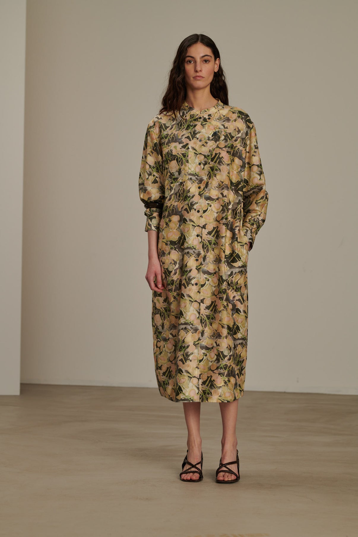 Robe Philomene - Gris/Vert - Soie - Femme vue 3