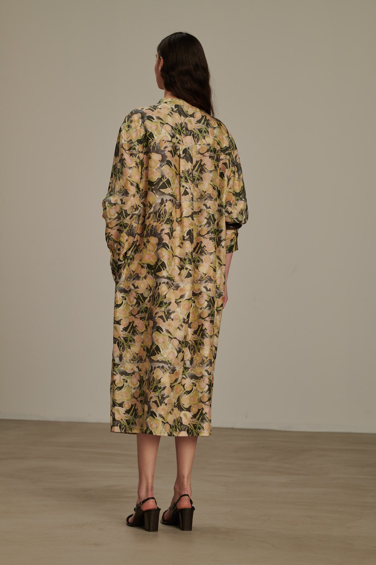 Robe Philomene - Gris/Vert - Soie - Femme vue 2