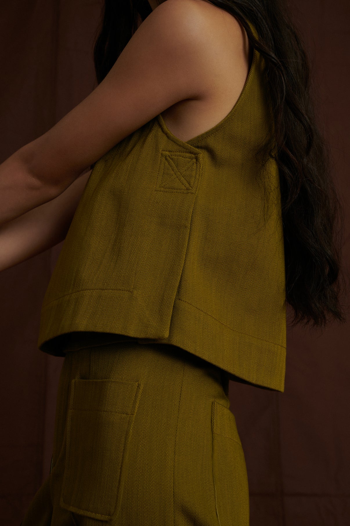 Top Pampa - Kaki - Coton - Femme vue 2