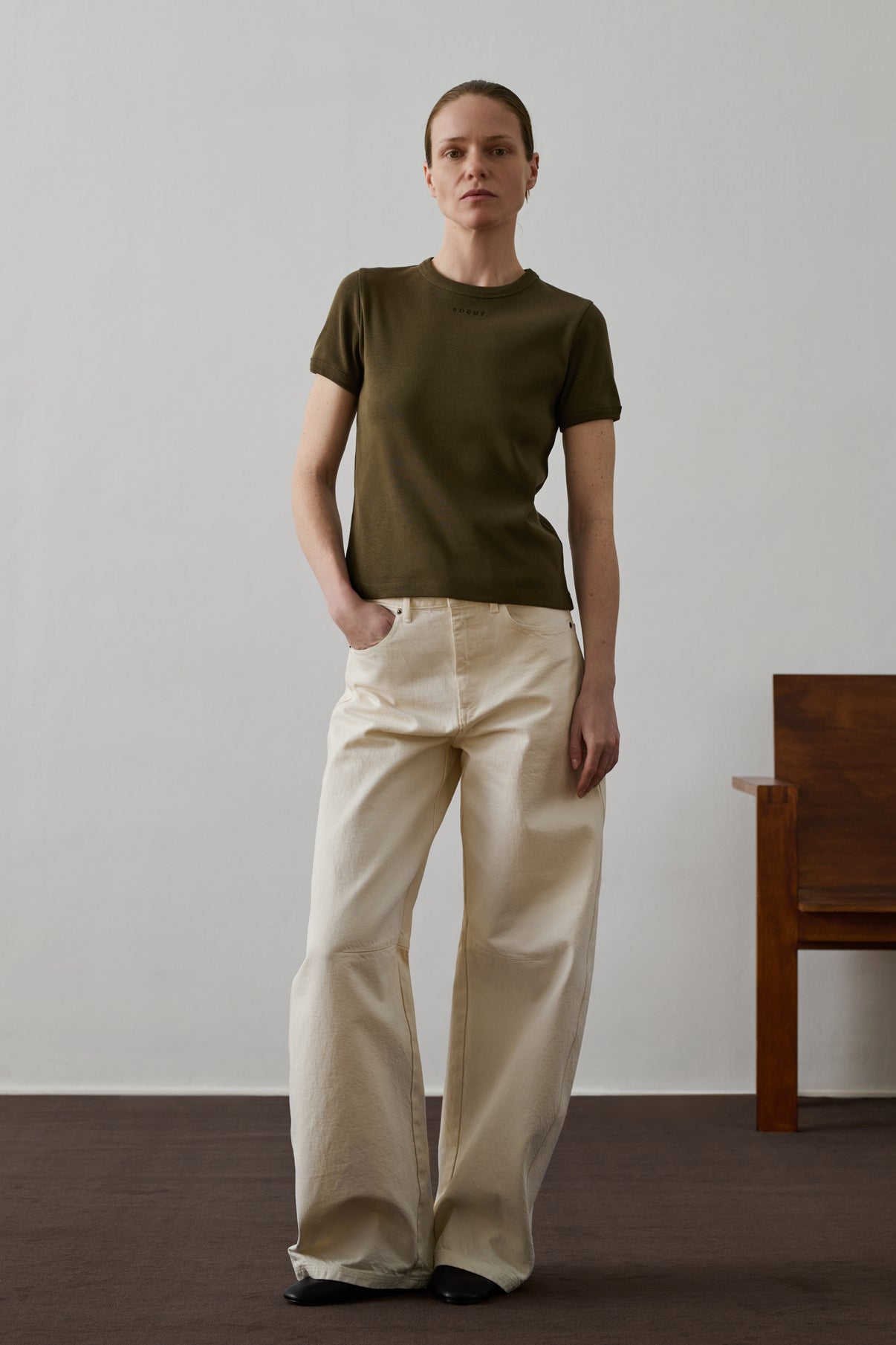 Tee-Shirt Aristide - Kaki Foncé - Coton - Femme vue 2