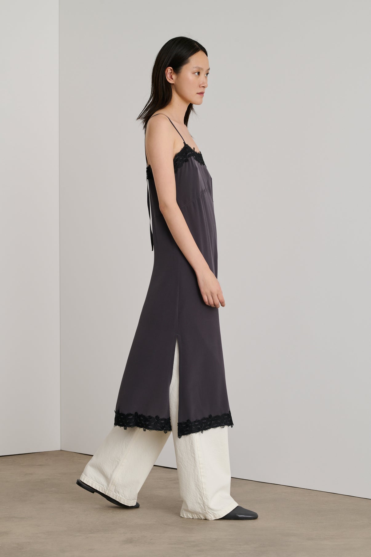 Robe Ethelle - Gris Anthracite - Soie - Femme vue 6