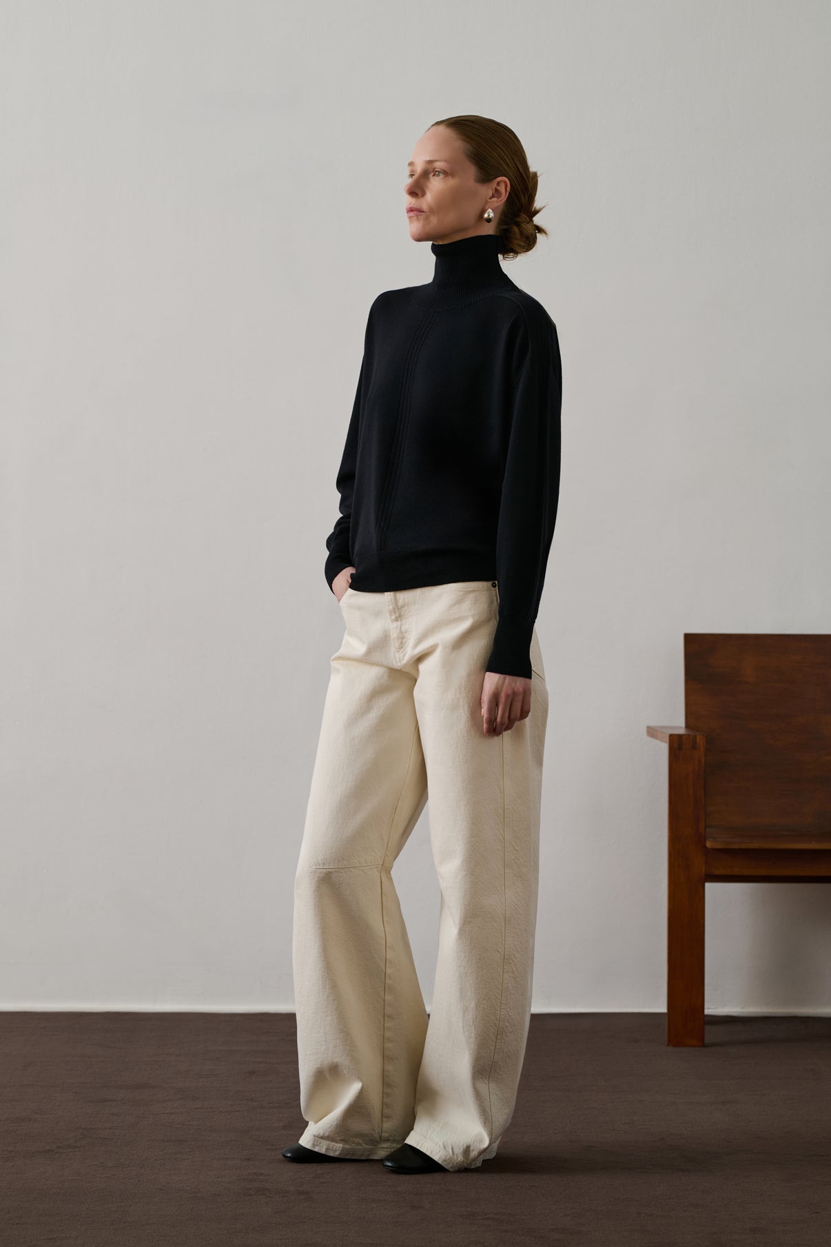 Pull Nord - Noir - Laine - Femme vue 1