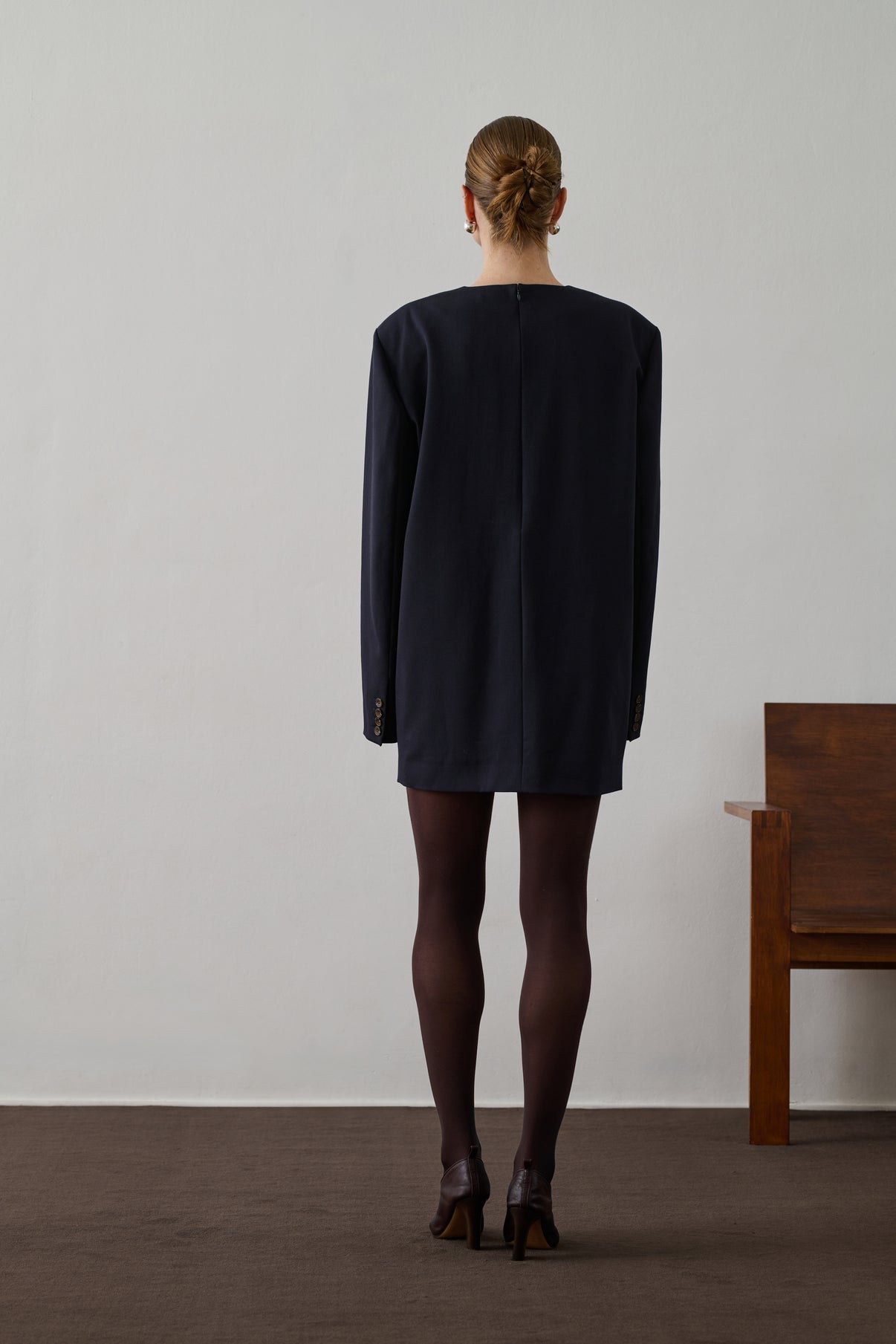 Robe Goya - Bleu Nuit - Laine - Femme vue 2