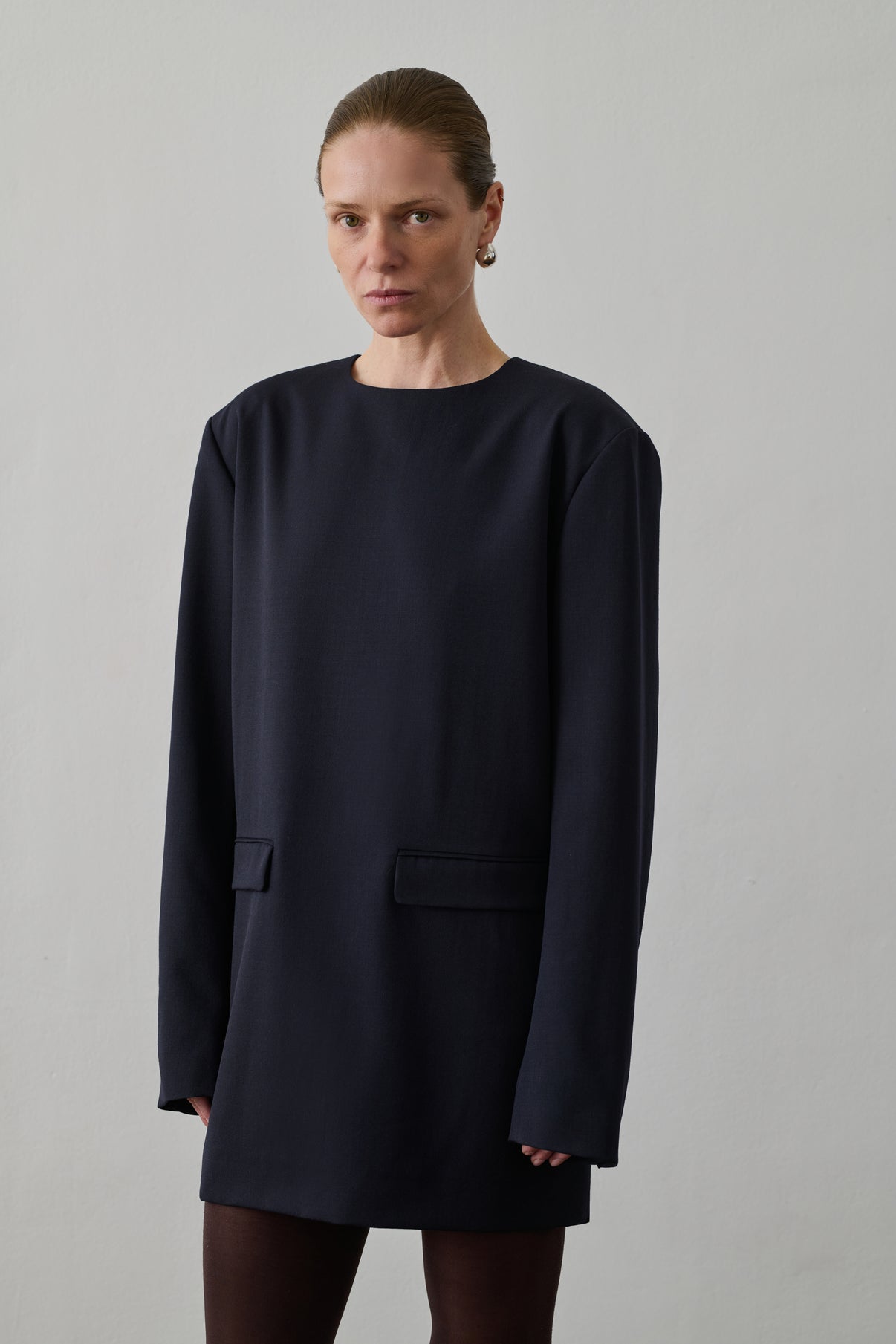 Robe Goya - Bleu Nuit - Laine - Femme vue 3