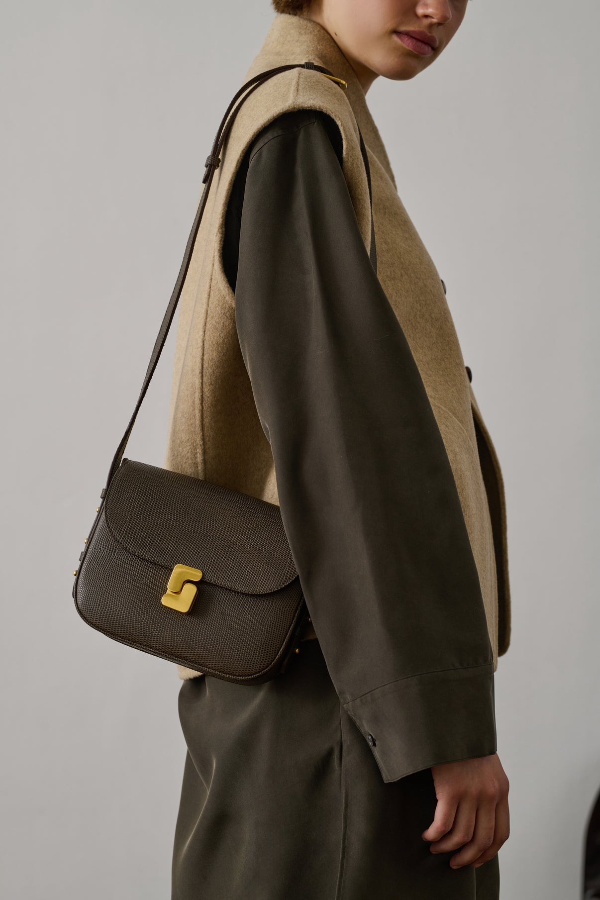 Sac Bellissima Mini - Vert Olive - Cuir - Femme vue 2