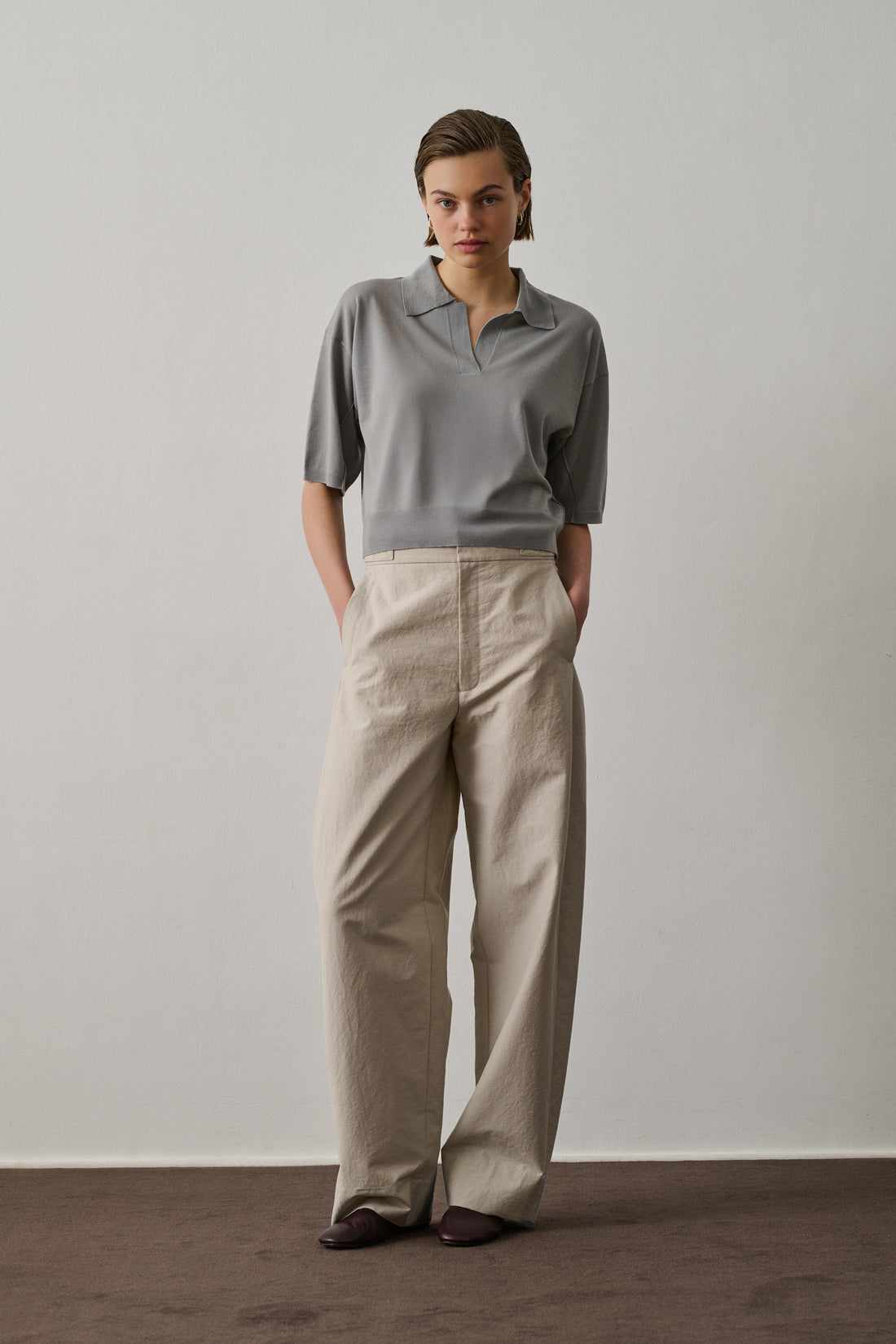 Pantalon Wally - Craie - Coton - Femme