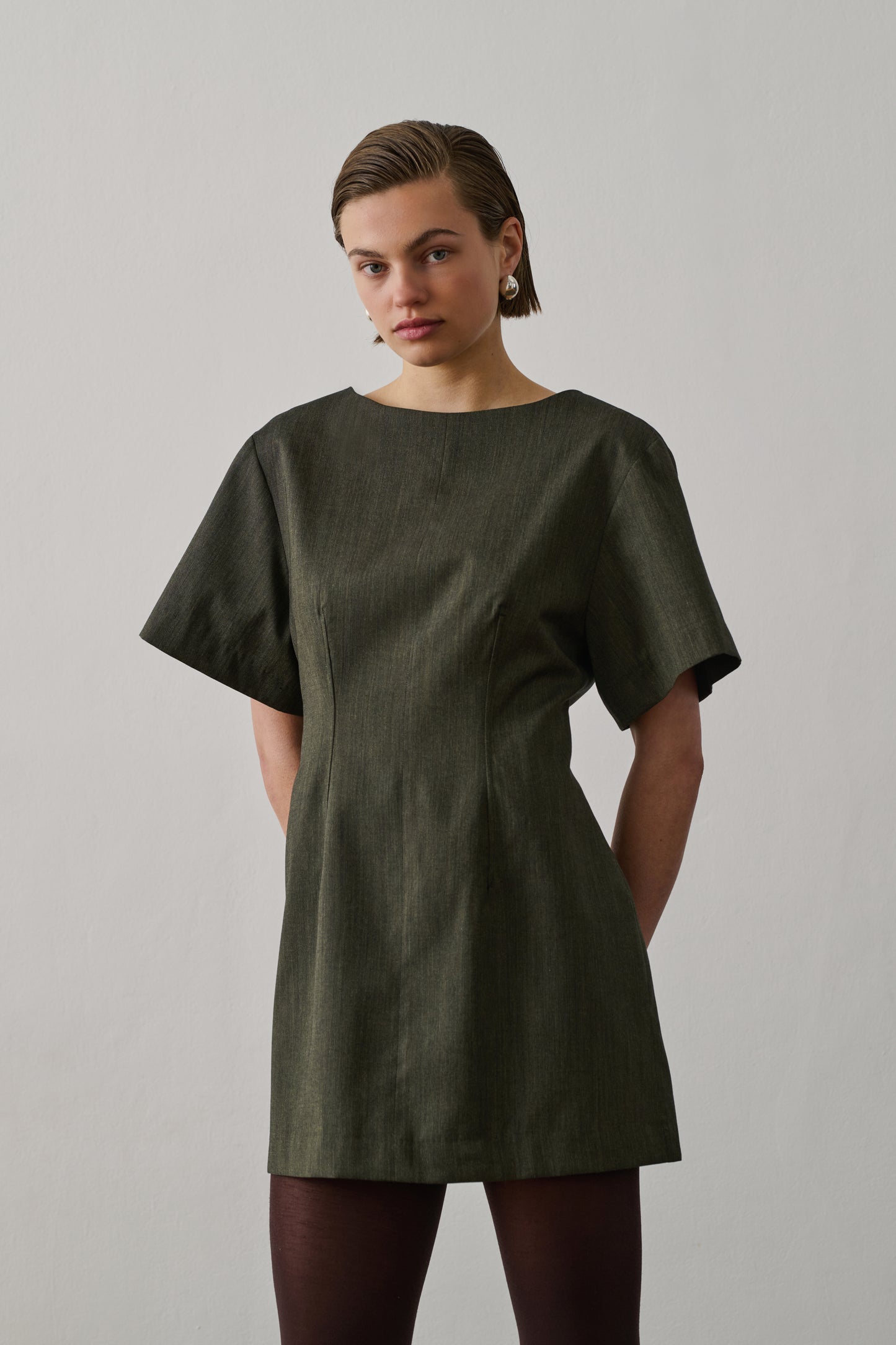 Robe Gladys - Kaki Chiné - Laine - Femme