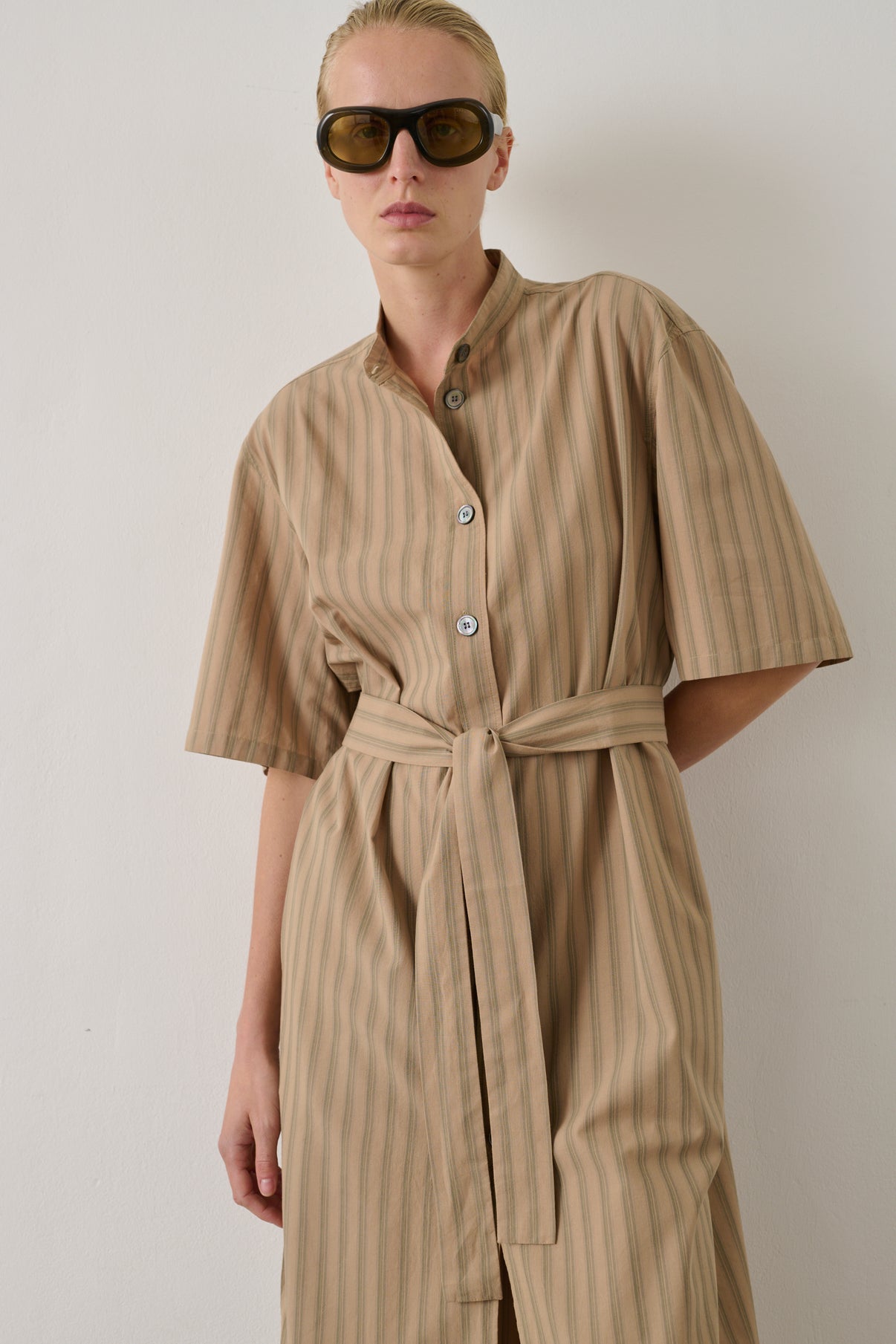 Robe Izzo - Beige Vert - Coton - Femme vue 2