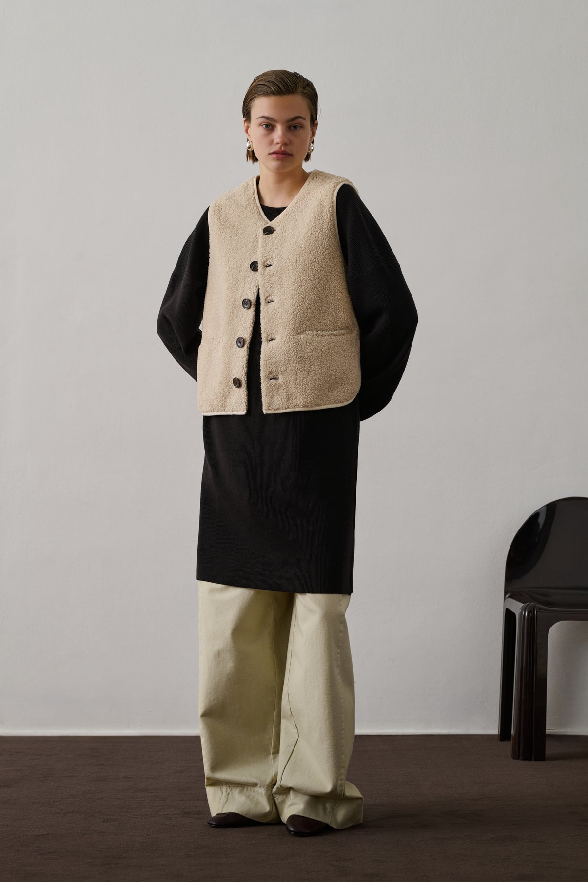 Gilet Sans Manches Fusil - Ecru - Femme vue 5