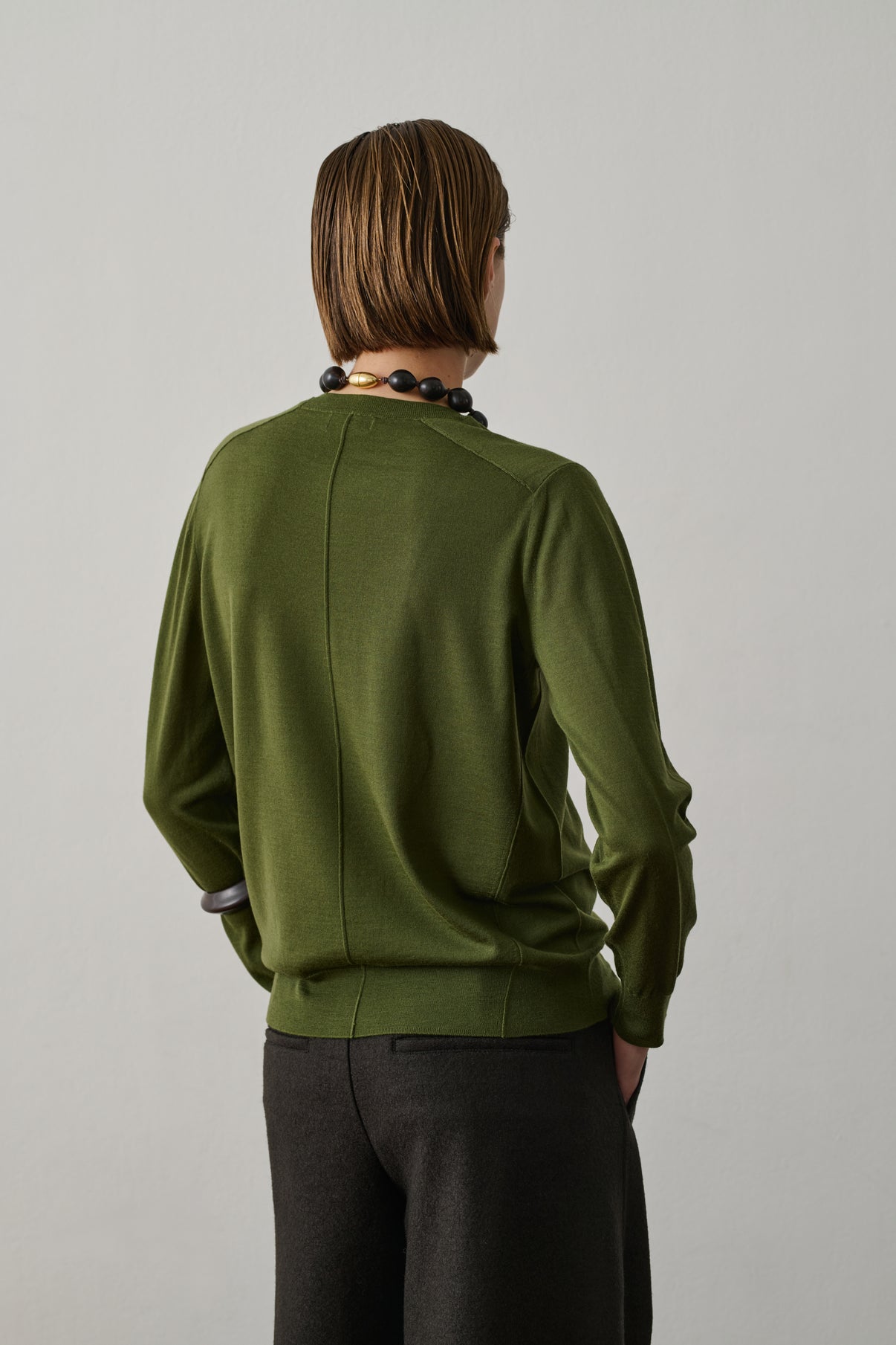 Pull Aussie - Vert Olive - Laine - Femme vue 3