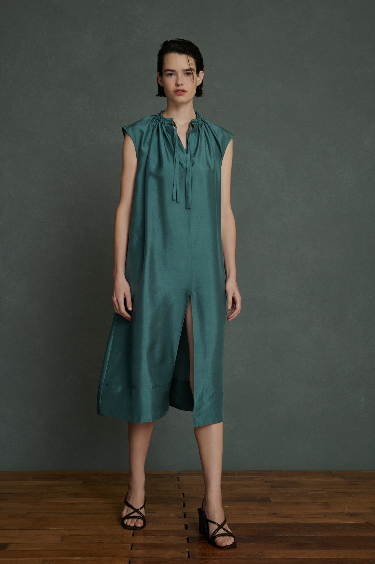 Robe Tamaris - Vert Canard - Soie - Femme