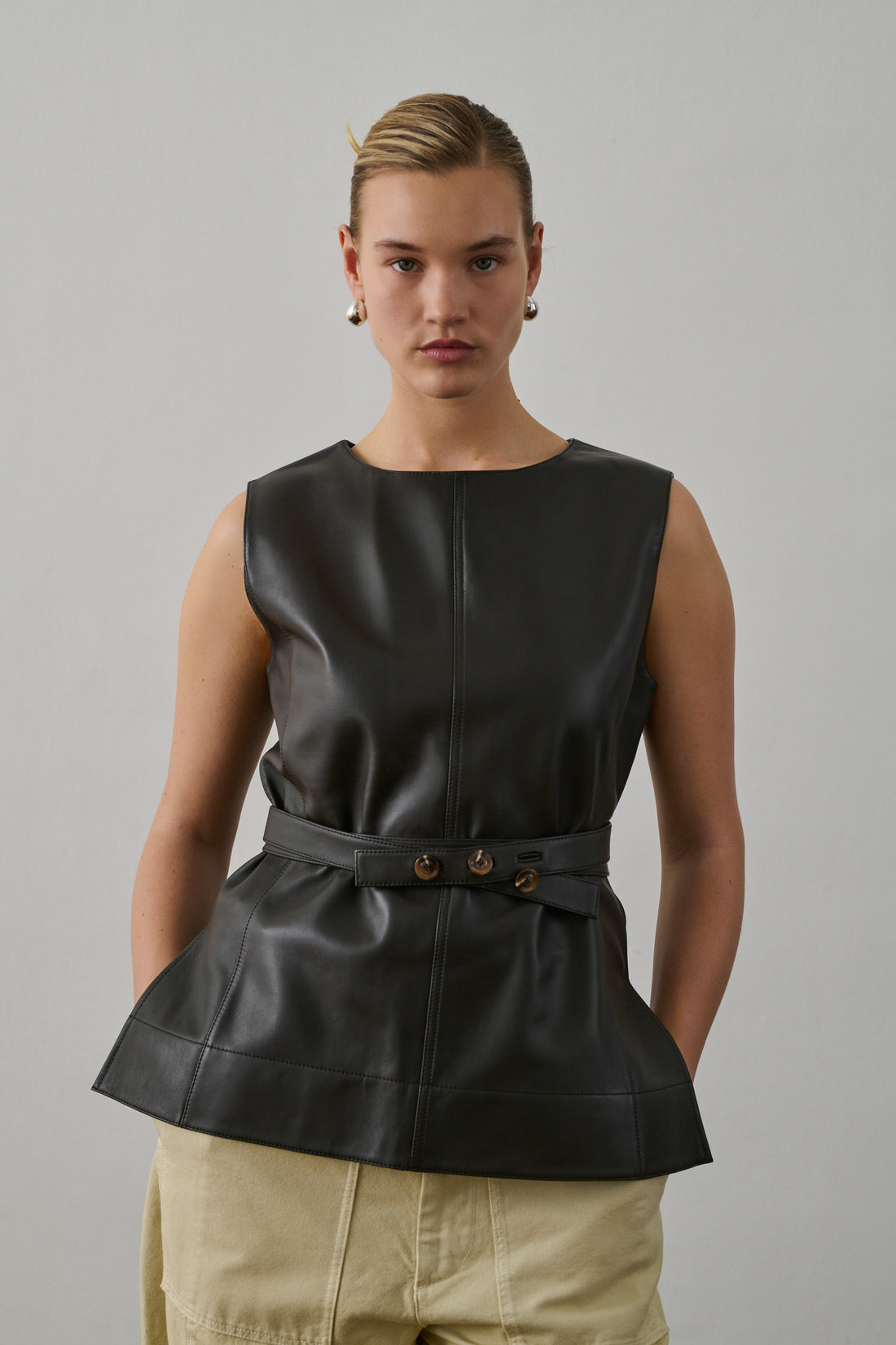 Top Chance - Marron Foncé - Cuir - Femme