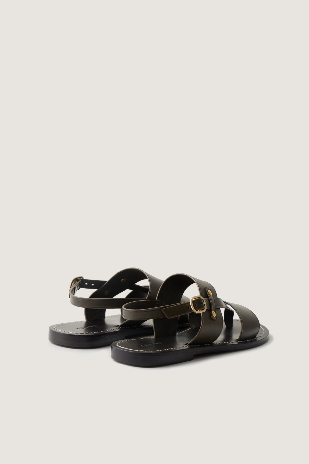 Sandales Amazonia - Kaki - Cuir - Femme vue 3