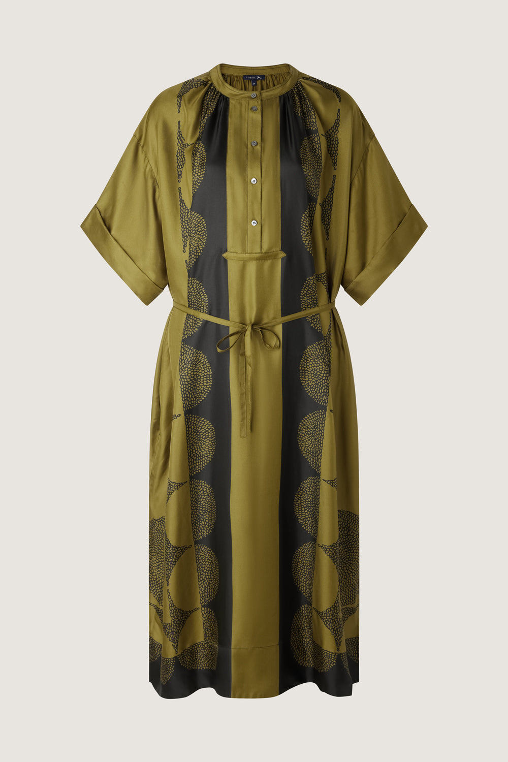 Robe Athena - Kaki/Noir - Soie - Femme