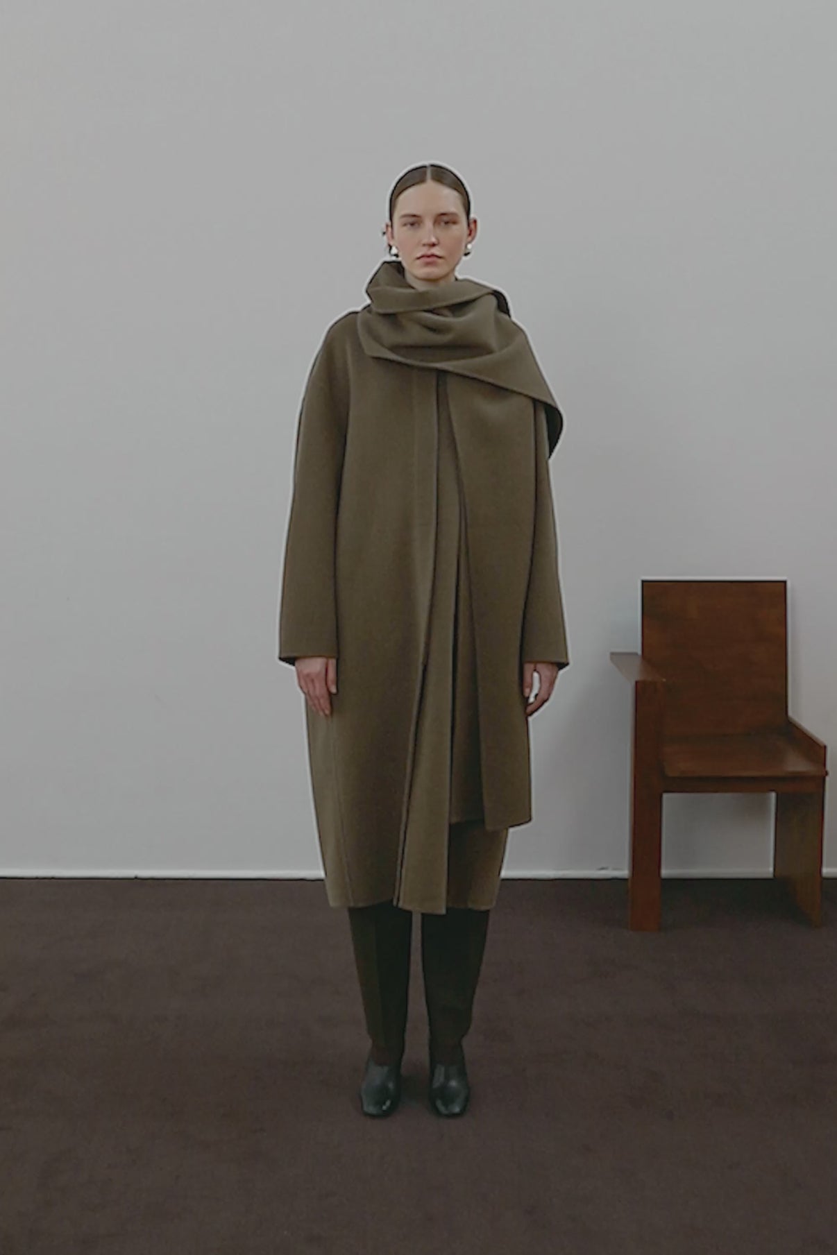 MANTEAU FINN MARRON vue 2